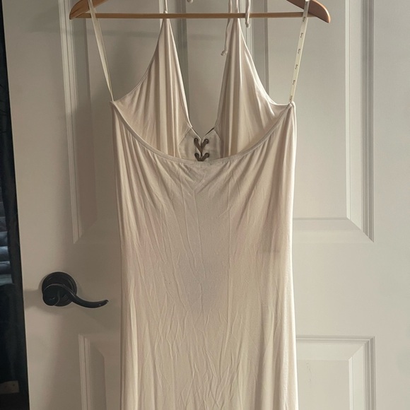 SKY Brand Halter Gown Dramatic Open Back Rayon Spandex Blend Pocahontas Large - Picture 8 of 11